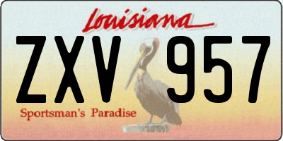 LA license plate ZXV957