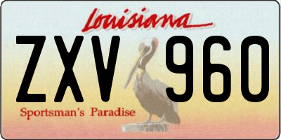 LA license plate ZXV960