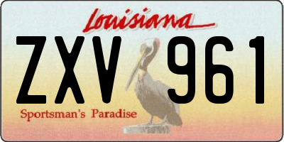 LA license plate ZXV961