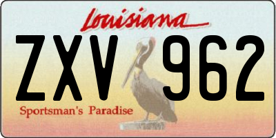 LA license plate ZXV962