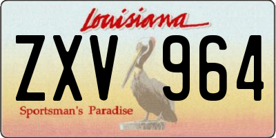 LA license plate ZXV964