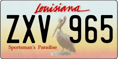 LA license plate ZXV965