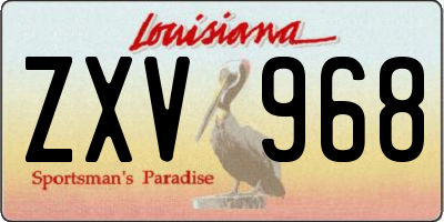LA license plate ZXV968