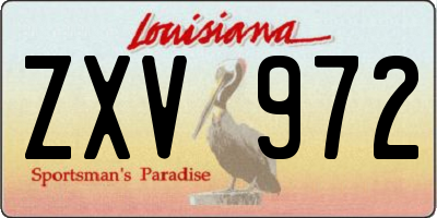 LA license plate ZXV972