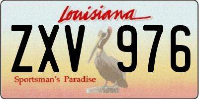 LA license plate ZXV976