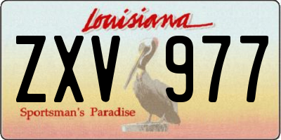 LA license plate ZXV977
