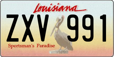 LA license plate ZXV991