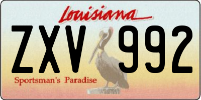 LA license plate ZXV992