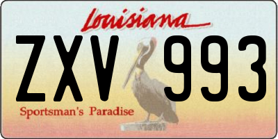 LA license plate ZXV993