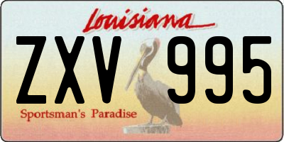 LA license plate ZXV995