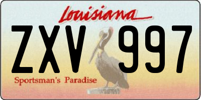 LA license plate ZXV997