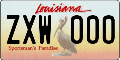 LA license plate ZXW000