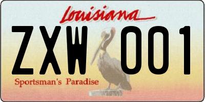LA license plate ZXW001