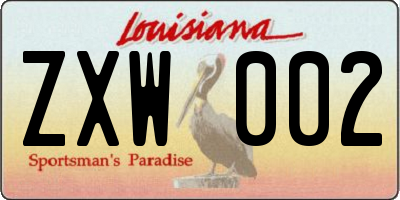 LA license plate ZXW002