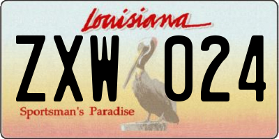 LA license plate ZXW024