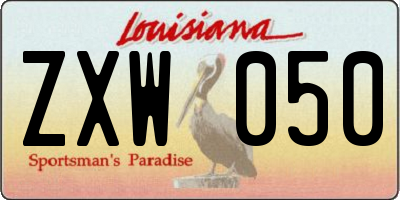 LA license plate ZXW050