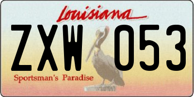 LA license plate ZXW053