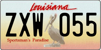 LA license plate ZXW055