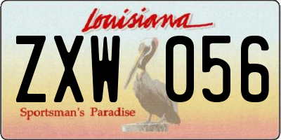 LA license plate ZXW056