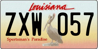 LA license plate ZXW057