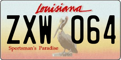 LA license plate ZXW064