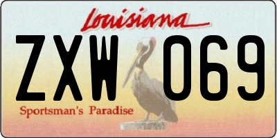 LA license plate ZXW069
