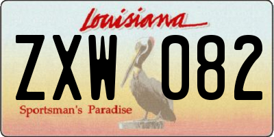 LA license plate ZXW082