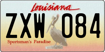 LA license plate ZXW084