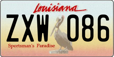 LA license plate ZXW086