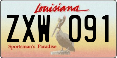 LA license plate ZXW091