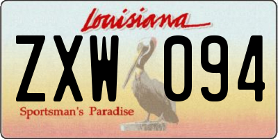 LA license plate ZXW094