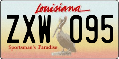 LA license plate ZXW095