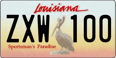 LA license plate ZXW100