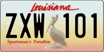 LA license plate ZXW101