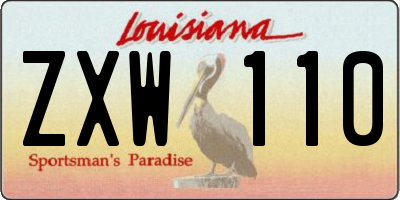 LA license plate ZXW110