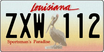 LA license plate ZXW112