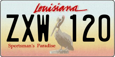 LA license plate ZXW120