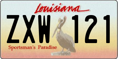 LA license plate ZXW121