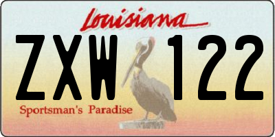 LA license plate ZXW122