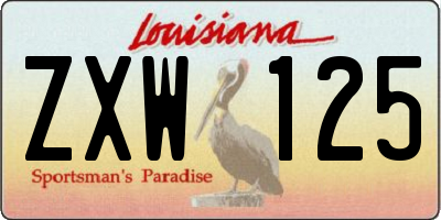 LA license plate ZXW125