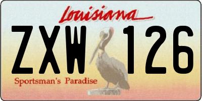 LA license plate ZXW126