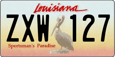 LA license plate ZXW127