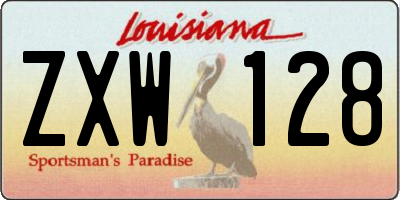 LA license plate ZXW128