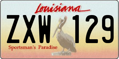 LA license plate ZXW129