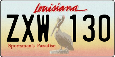 LA license plate ZXW130