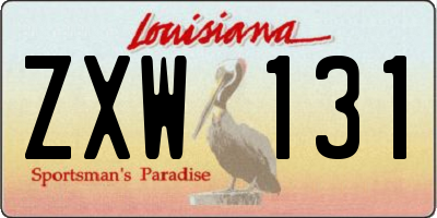 LA license plate ZXW131