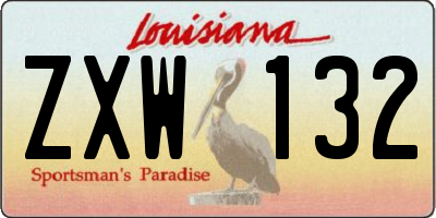 LA license plate ZXW132