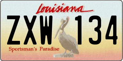 LA license plate ZXW134