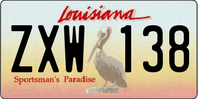LA license plate ZXW138