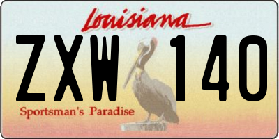LA license plate ZXW140